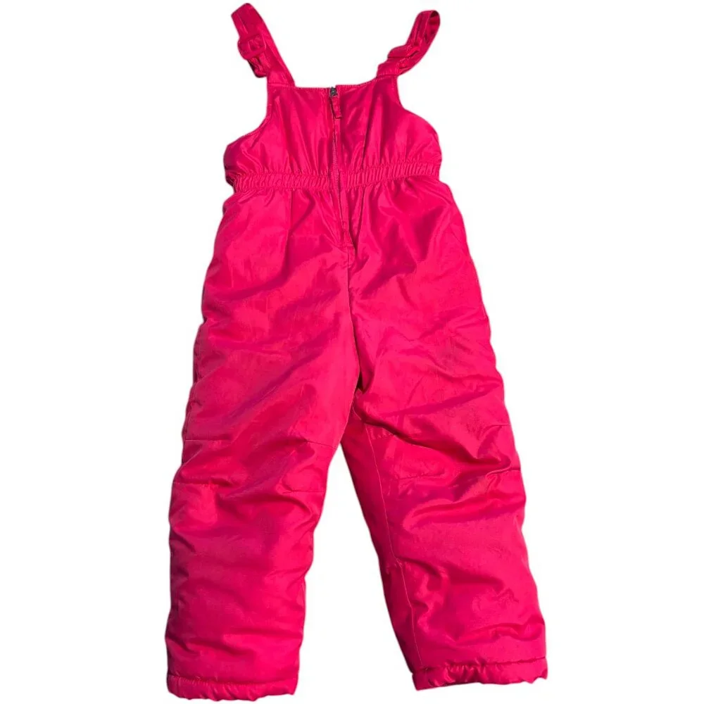 Pink Platinum Snowsuit Bib Snow Overall Sz‎ 4 Kids Girls Winter Hot Pink EUC